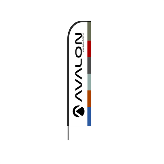 Beach Vlag Avalon Wit Incl Voet